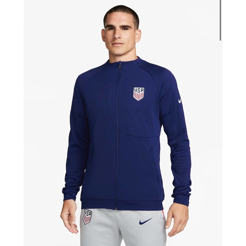 NEW NIKE, MENS SIZE L, USA ACADEMY PRO DRI-FIT BLUE SOCCER⚽️JACKET-MSRP$105.00